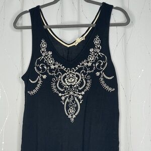 Black Blouse with Embroidery